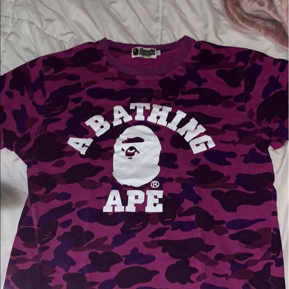 purple bape shirts